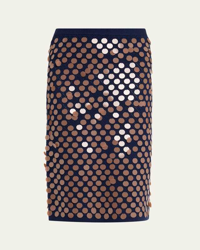 Matteo Sequined Wool-Blend Pencil Skirt